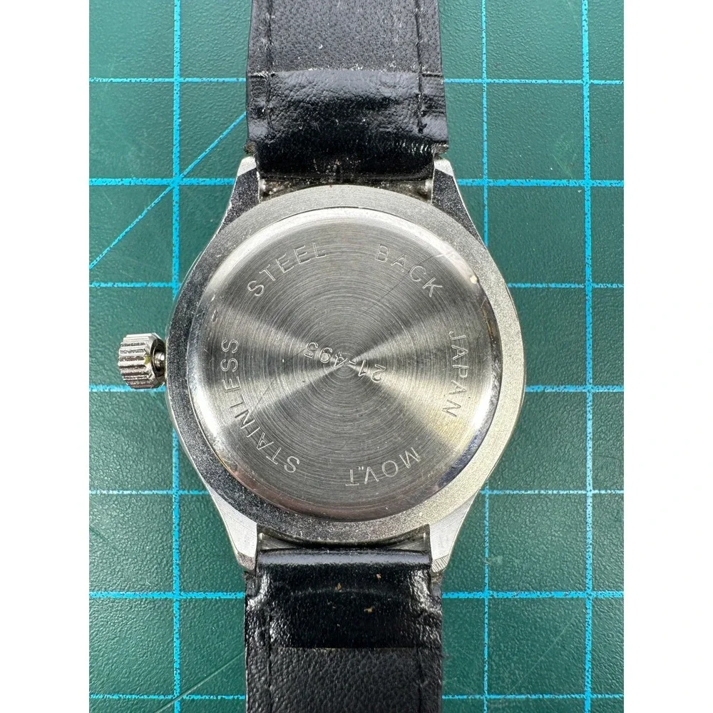 Sports Illustrated Quartz Watch Tachymeter Leather Strap 21-493 NEW BATTERY